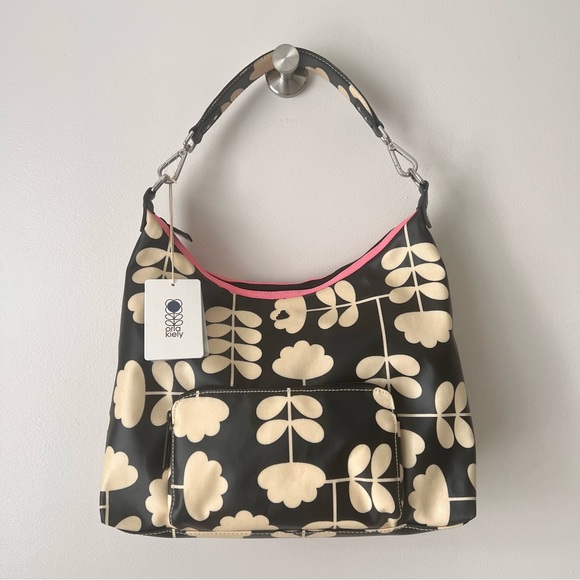 Orla Kiely Bags Orla Kiely Coated Cotton Large Hobo Scoop Noir